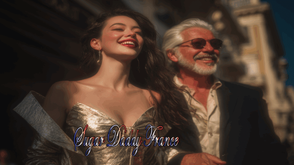 La femme Sugar Baby et l'homme Sugar Daddy rient dans une aura trouble comme dans un rêve, ils semblent très excités, ils sont délirants.