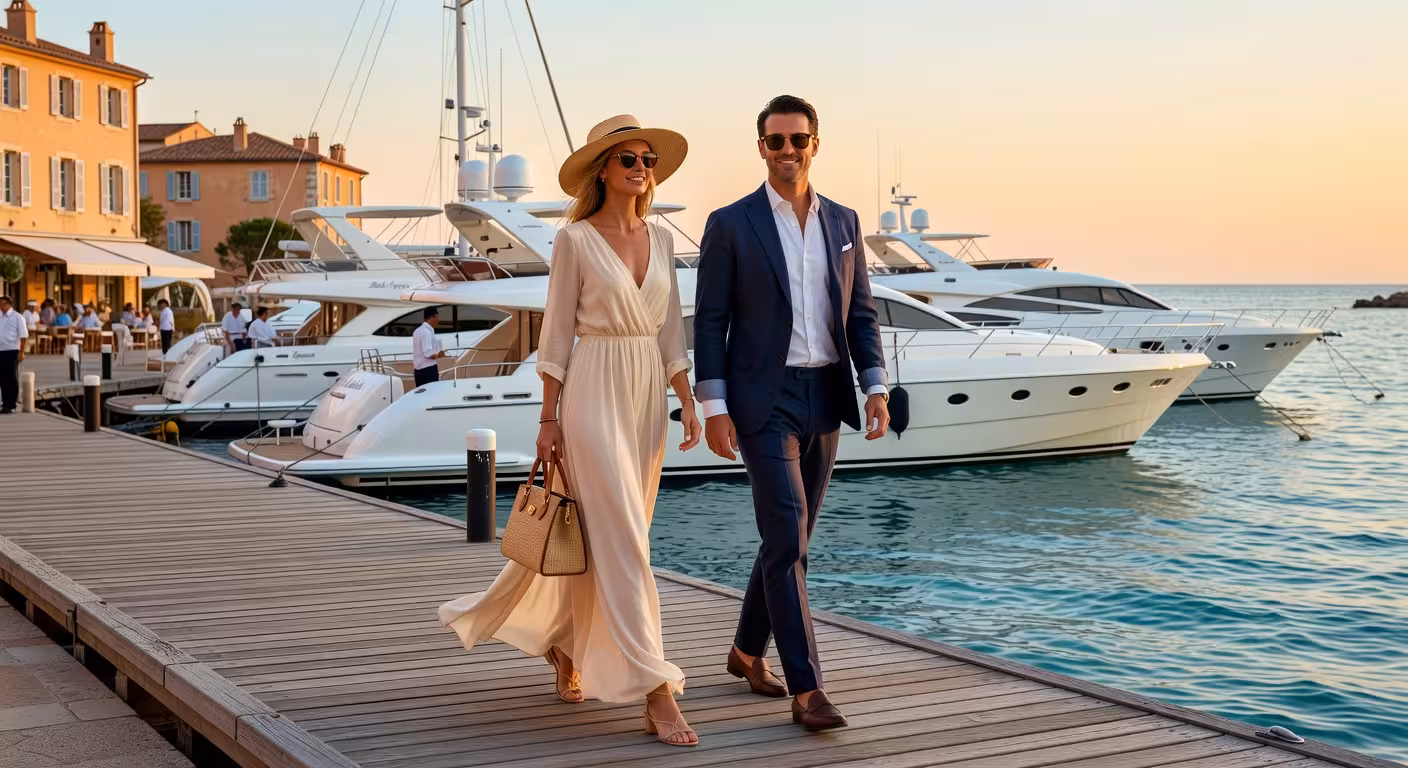 Arrivée élégante au port de Saint-Tropez